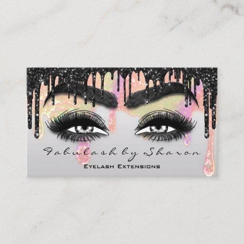 Makeup Brow Eyelash Extension QR Code Drips Wax Business Card