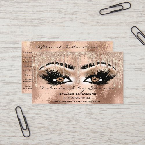 Makeup Brown Eyebrow Lashes Drip Aftercare   Business Card
