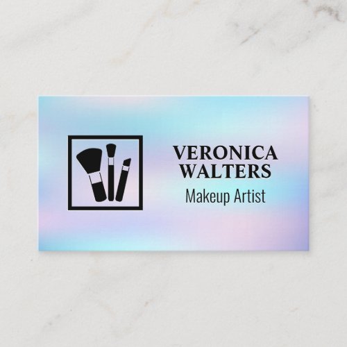 Makeup Brushes Icon  Pastel Gradient Loyalty Card