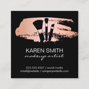 Makeup Brushes Makeup Artist Square Business Card