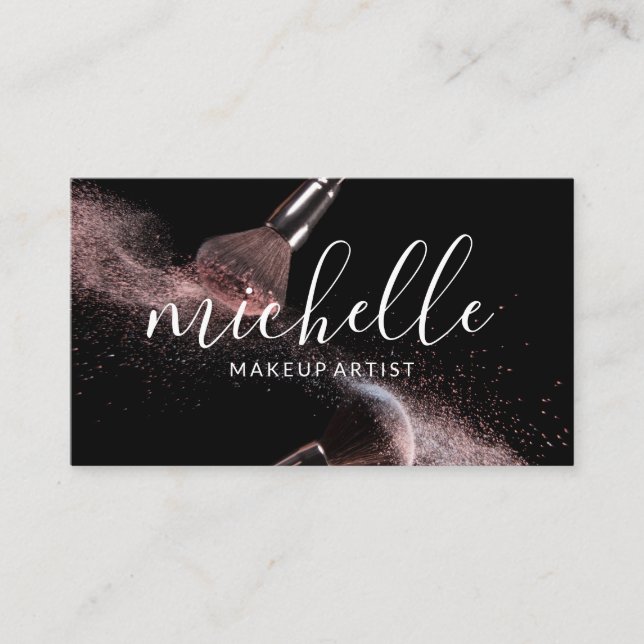 Makeup Brushes | Marble Business Card (Front)