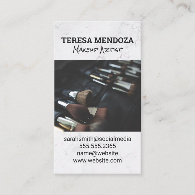 Makeup Brushes Set Business Card (Front)