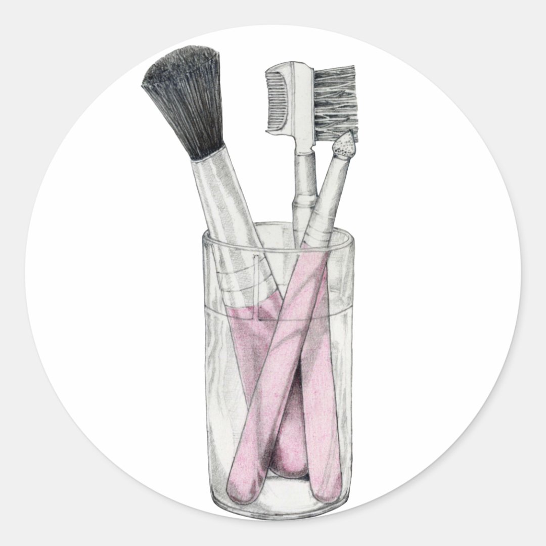 Makeup Brushes Sticker | Zazzle