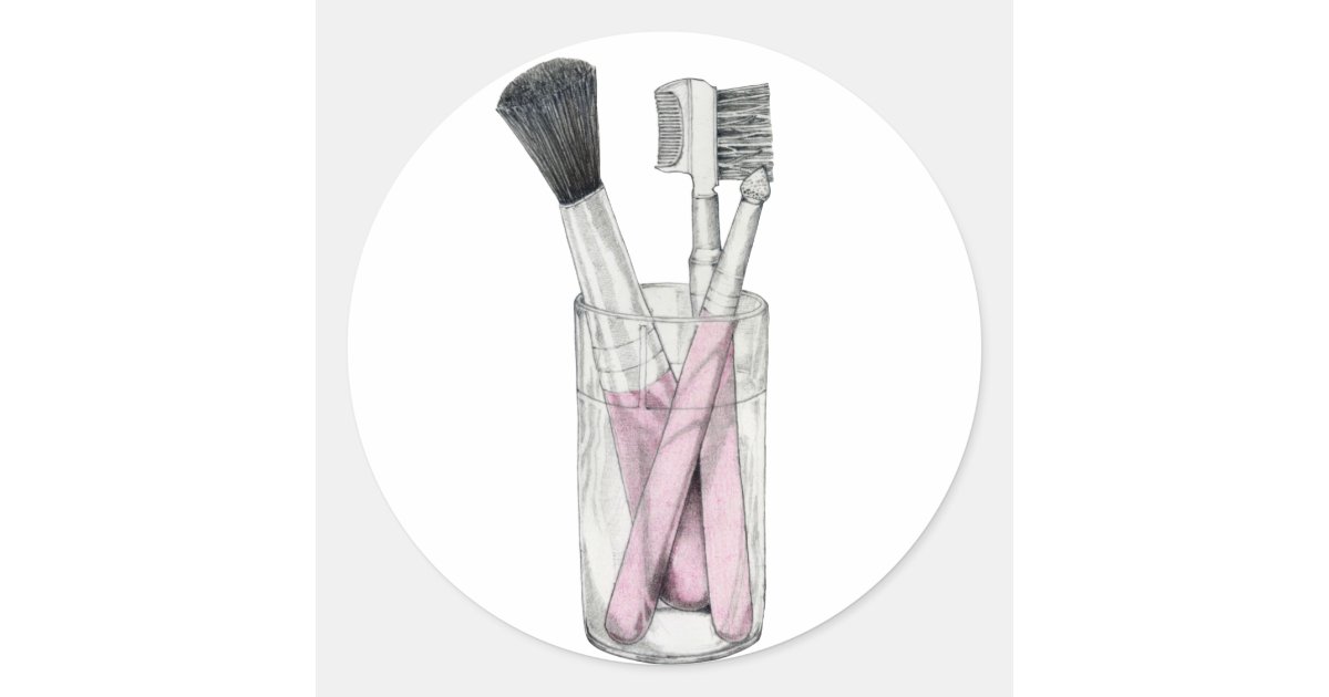 Makeup Brushes Sticker | Zazzle