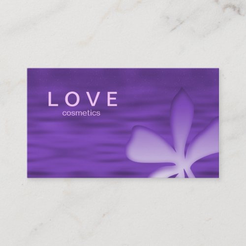 Makeup Business Card Flower Purple Cosmetics