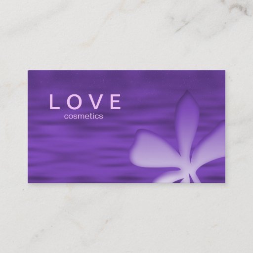 Customizable Makeup Business Card Flower Purple Cosmetics