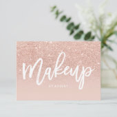 Makeup certificate typography blush rose gold (Standing Front)