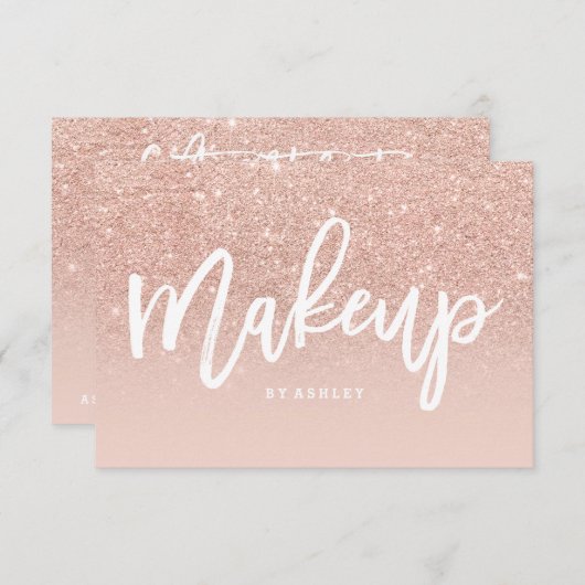 Makeup certificate typography blush rose gold (Front/Back)