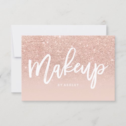 Makeup certificate typography blush rose gold