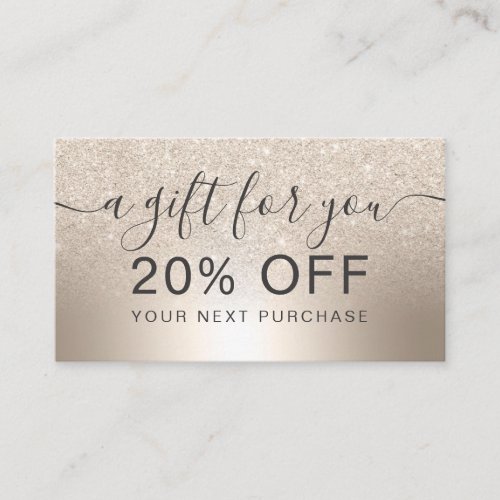 Makeup chic gold glitter ombre metallic foil gift discount card