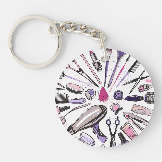 Makeup Circle Design Keychain (Front)