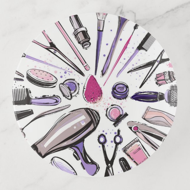 Makeup Circle Design Trinket Tray (Front)