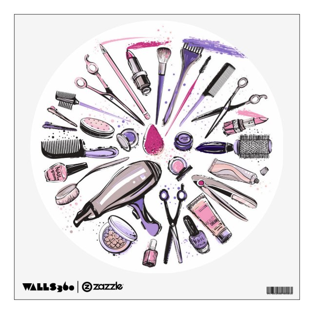 Makeup Circle Design Wall Decal (Front)