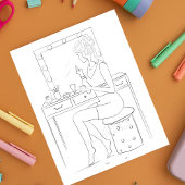 makeup, coloring page