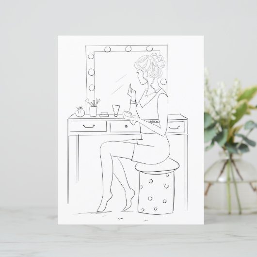 makeup, coloring page (Standing Front)