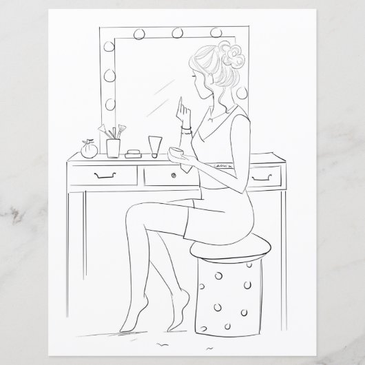 makeup, coloring page (Front)