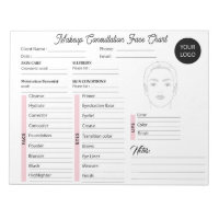Makeup Consultation Face White and Pink Chart
