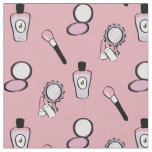 Makeup Cosmetic Pattern Modern Pink Fabric