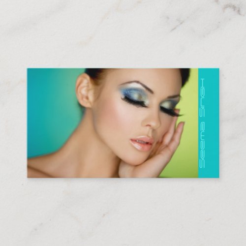 Makeup Cosmetics artist half face Business Card Template