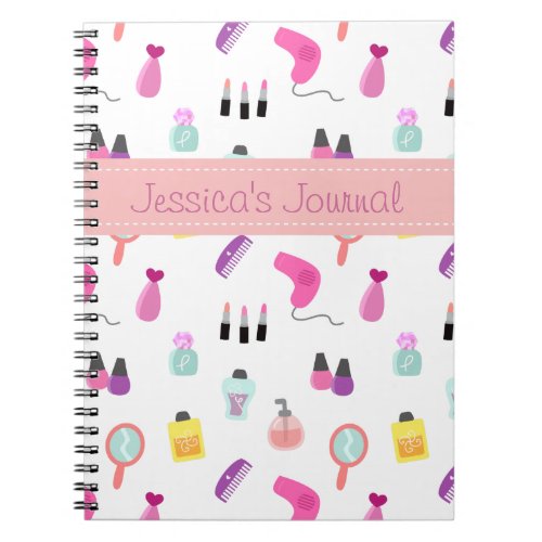 Makeup Cosmetics Beauty Grooming Pattern Notebook