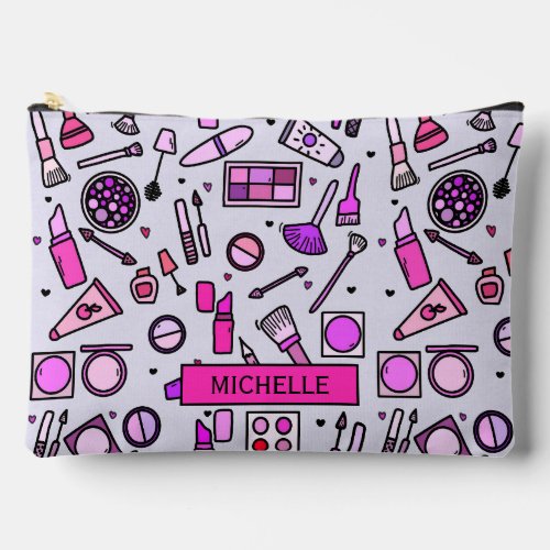 Makeup Cosmetics Illustration Pattern Personalised Accessory Pouch