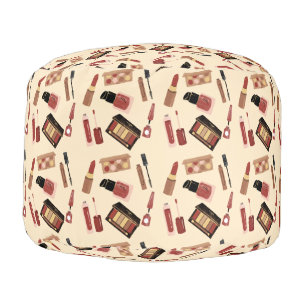 Makeup Cosmetics Pattern Trendy Cosmetology Pouf