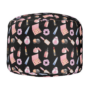 Makeup Cosmetics Pattern Trendy Cosmetology Pouf