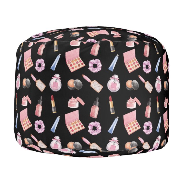 Makeup Cosmetics Pattern Trendy Cosmetology Pouf (Left)