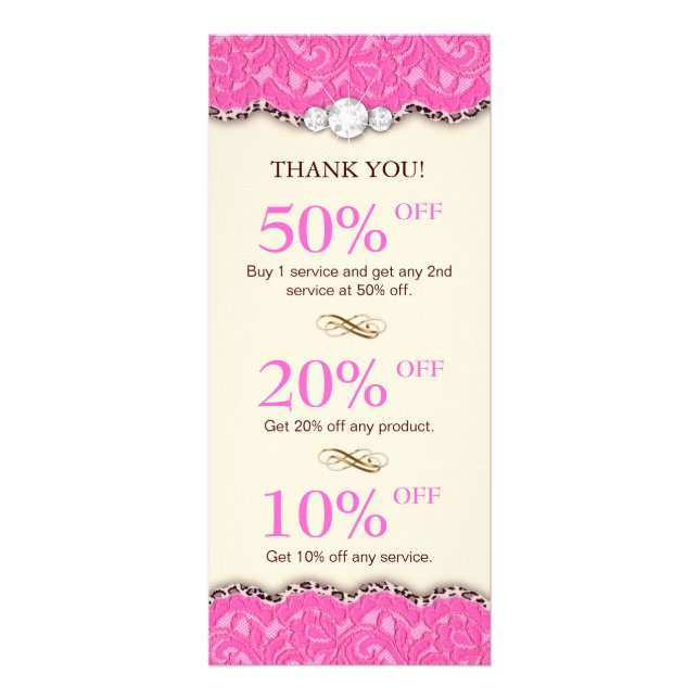Makeup Coupons Jewelry Leopard Pink Cream Rack Card (Front)
