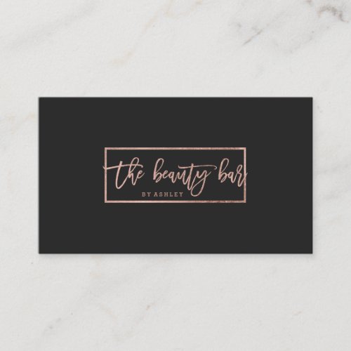 Makeup custom typography simple faux rose gold business card