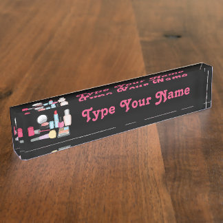 Makeup Design Customizable Name Plate