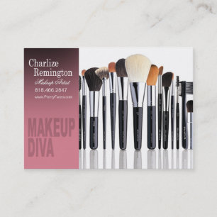 Makeup Diva Brushes - Cosmetologist Makeup Artist Business Card