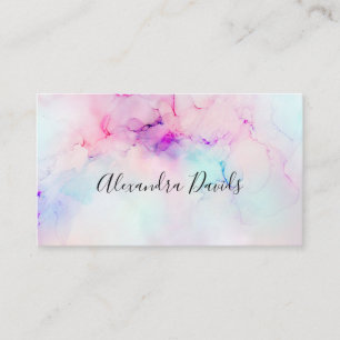 Makeup Elegant Pastel Alcohol Ink Trendy Modern Bu Business Card