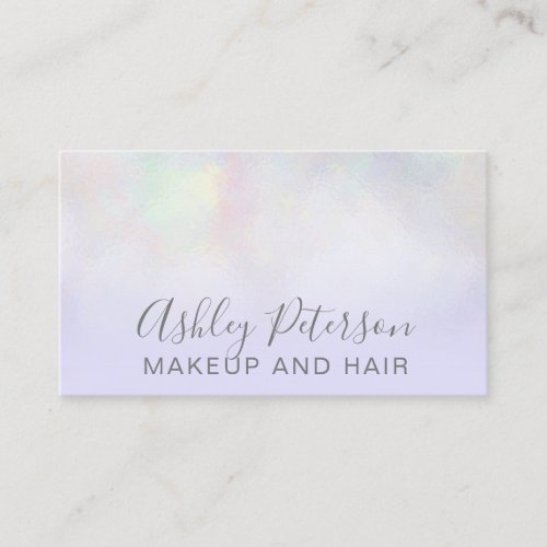 Makeup elegant typography lavender pearl nacre business card