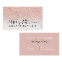 Makeup elegant typography marble rose gold glitter business card Makeup elegant typography marble rose gold glitter business card