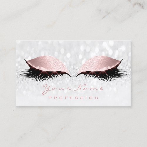 Makeup Eye Lash Glitter Pink Gray Appointment Card