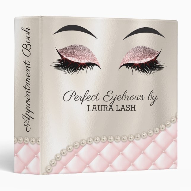 Makeup Eyebrow Eye Lash Lashes Appointment Book 3 Ring Binder (Front/Spine)