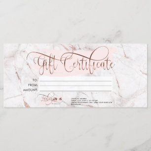 Makeup Eyebrow Eye Lash Rose Gold Marble Menu