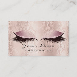 Makeup Eyebrow Eye Lashes Damask Glitter SPA Pink Business Card