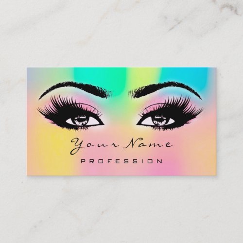 Makeup Eyebrow Eyelashes Glitter Bright Holographi Business Card