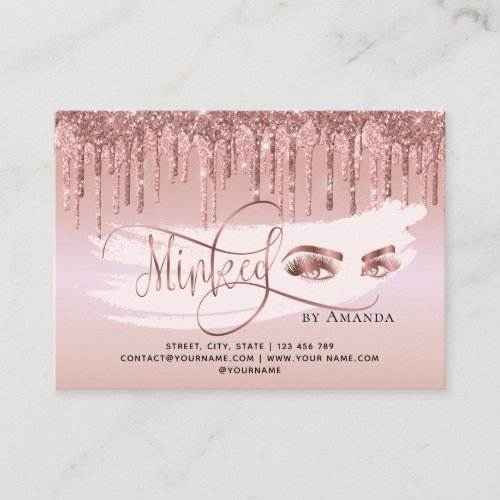 Makeup Eyebrow Eyes Lashes Aftercare card Dripping