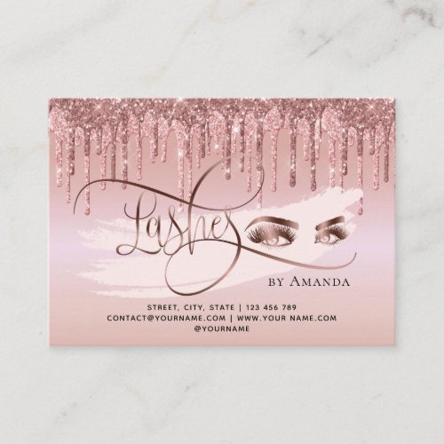 Makeup Eyebrow Eyes Lashes Aftercare card Dripping