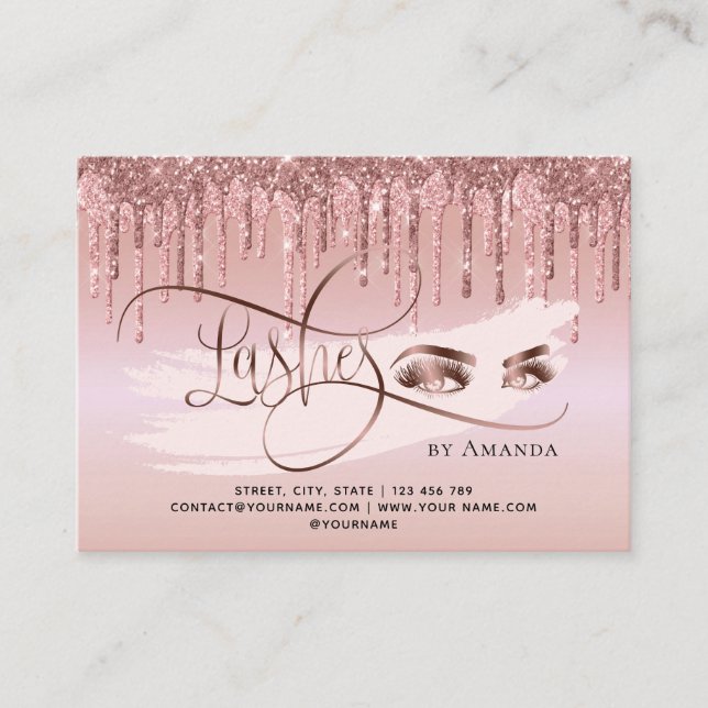 Makeup Eyebrow Eyes Lashes Aftercare card Dripping (Front)