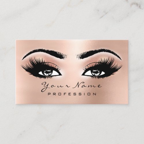 Makeup Eyebrow Eyes Lashes Appointment Card Peach