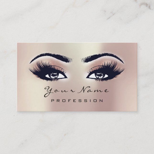Makeup Eyebrow Eyes Lashes Appointment Card Pearl (Front)
