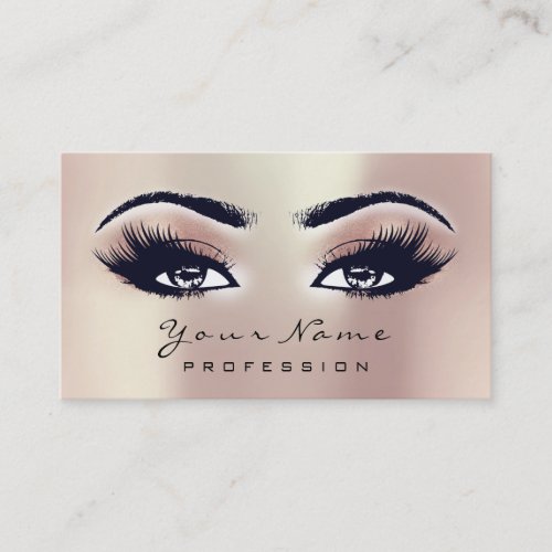 Makeup Eyebrow Eyes Lashes Appointment Card Rose