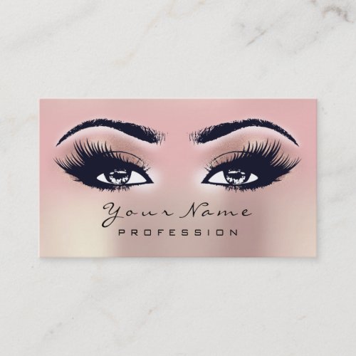 Makeup Eyebrow Eyes Lashes BLUSH Ombre Rose Business Card