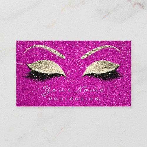 Makeup Eyebrow Eyes Lashes Glitter Hot Pink Gold Business Card