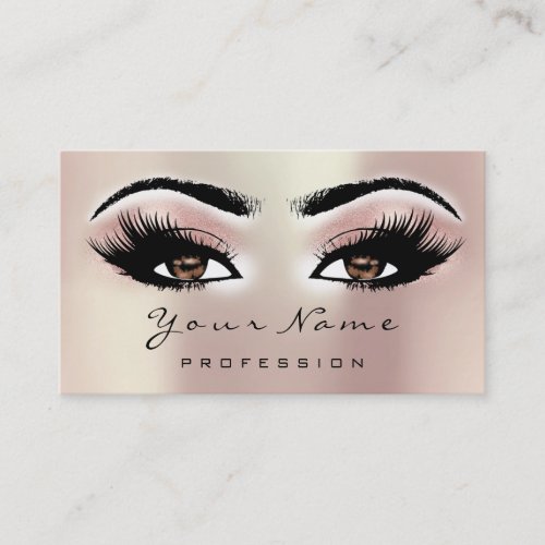 Makeup Eyebrow Eyes Lashes Glitter SPA Brown Rose Business Card