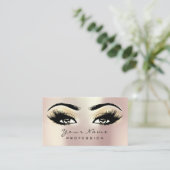 Makeup Eyebrow Eyes Lashes Glitter SPA Champaigne Business Card (Standing Front)